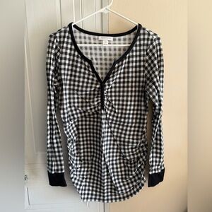 Black and White Motherhood long sleeve maternity‎ shirt Large